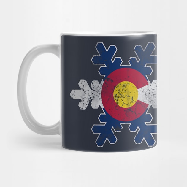 Colorado Snowflake Flag Retro Fade by E